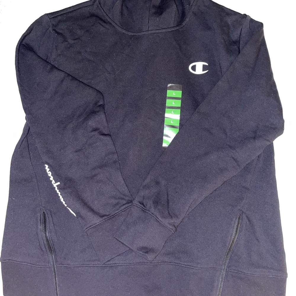 BRAND NEW black champion hoodie.